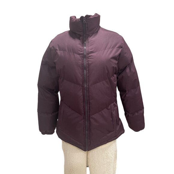 Franklin Allen Womens M Burgundy Puffer Jacket Light Quilted Winter Warm Cozy - Picture 10 of 10